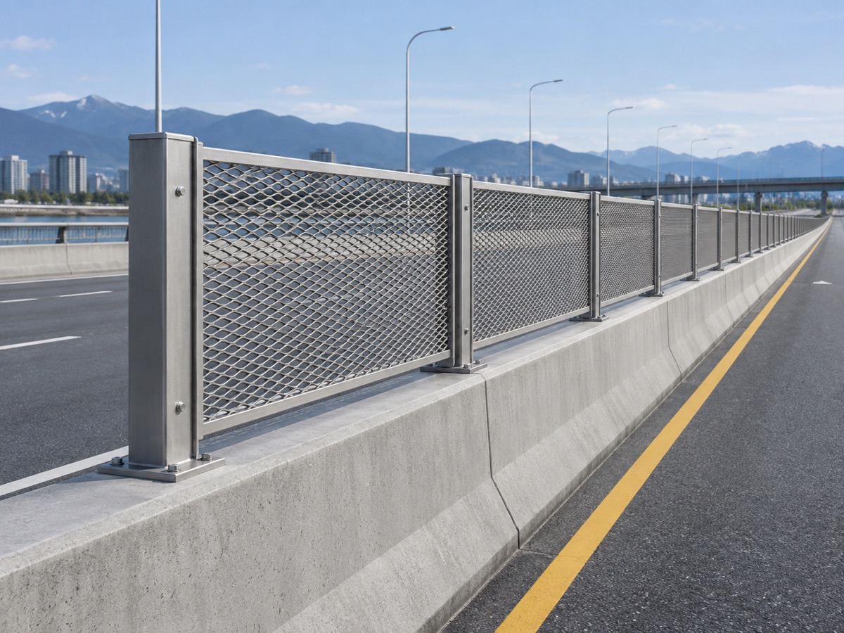 道路中央隔离网板方案示意图